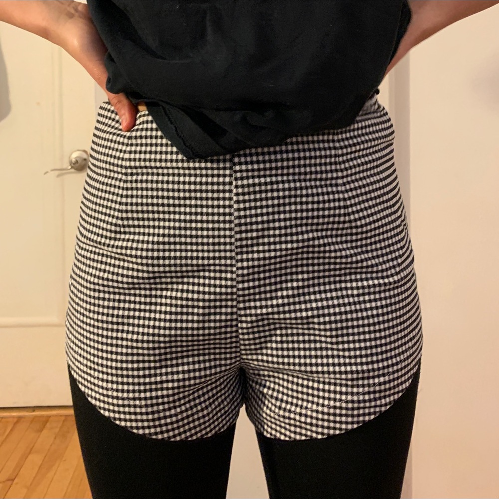 UO checked shorts
